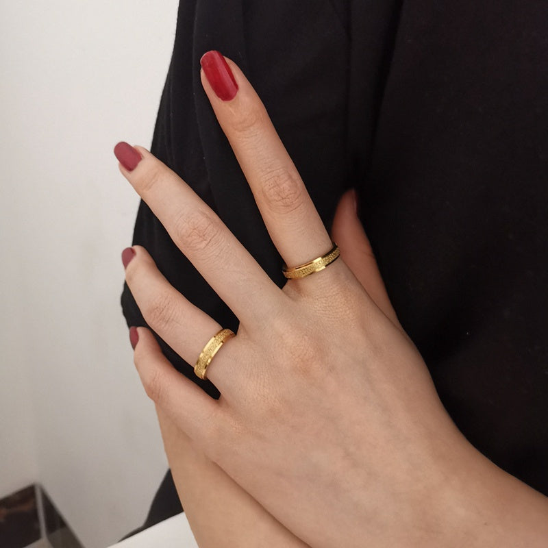 Cincin Couple Emas Berlian - Anti Kusam untuk Pasangan, Hadiah Anniversary/Tunangan - 我的商店