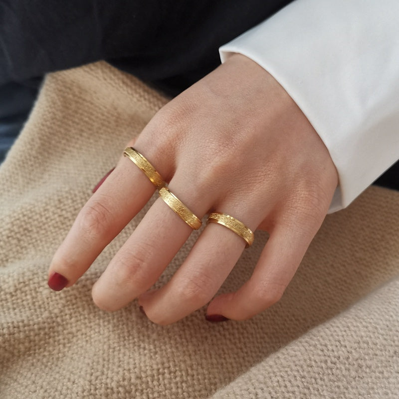 Cincin Couple Emas Berlian - Anti Kusam untuk Pasangan, Hadiah Anniversary/Tunangan - 我的商店