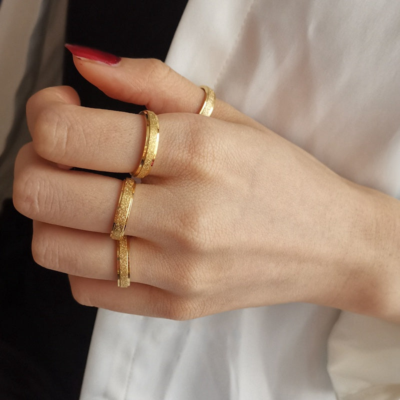 Cincin Couple Emas Berlian - Anti Kusam untuk Pasangan, Hadiah Anniversary/Tunangan - 我的商店