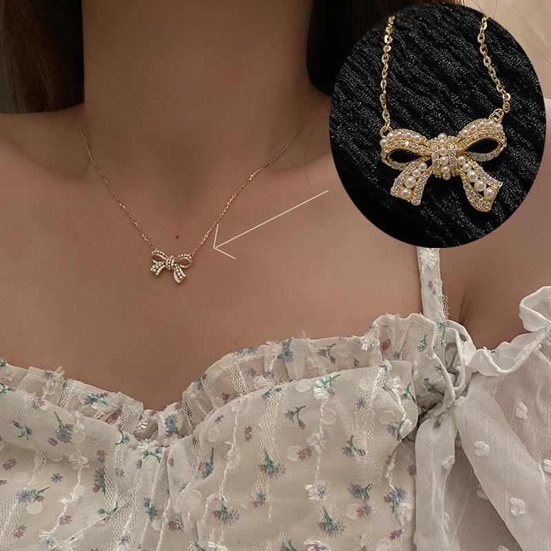 Grosir Kalung Wanita Liontin Pita Emas - Tidak Kusam, Cocok untuk Hadiah! - 我的商店