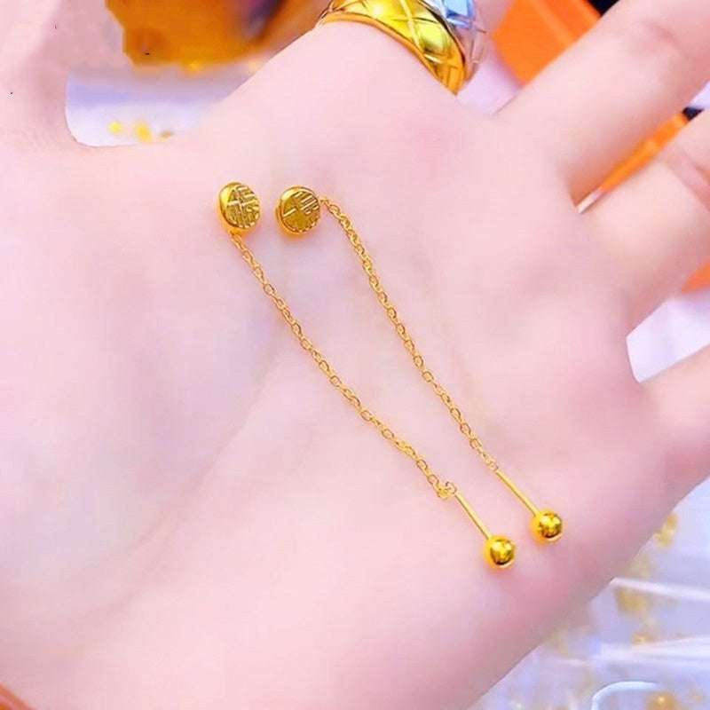 Anting Wanita Hypoallergenic - Stainless Steel FU Anti Kusam, Aksesoris Fashion 2025 - 我的商店