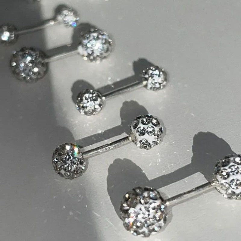 Anting untuk Wanita - Bola Frosted Silver Stainless Steel Anti Pudar | Aksesoris Perhiasan Hypoallergenic - 我的商店