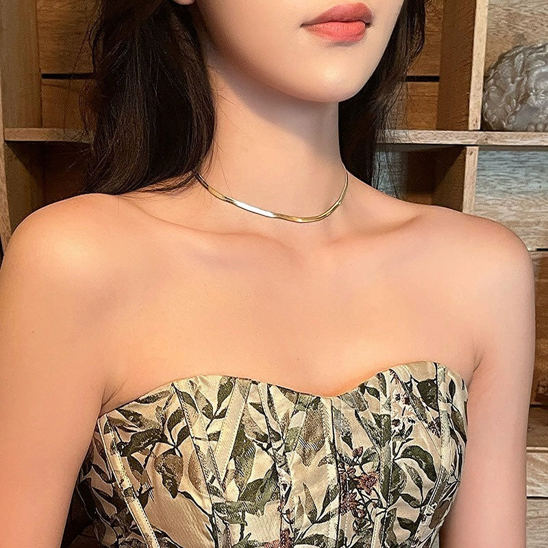 Grosir Kalung Pasangan Ular Stainless Steel Lapis Emas - Tidak Kusam, Cocok untuk Hadiah! - 我的商店