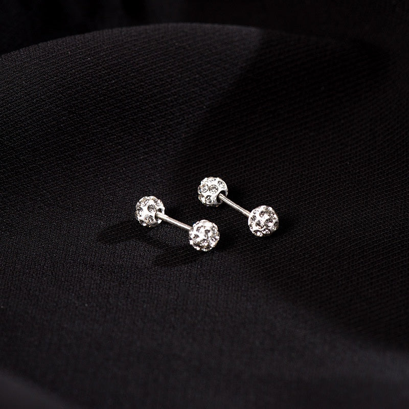 Anting untuk Wanita - Bola Frosted Silver Stainless Steel Anti Pudar | Aksesoris Perhiasan Hypoallergenic - 我的商店
