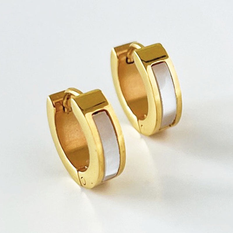 Anting Titanium Steel Beimu - Cubic Zirconia, Cartilage Earring, Huggie Piercing, Elegan & Tahan Lama! - 我的商店