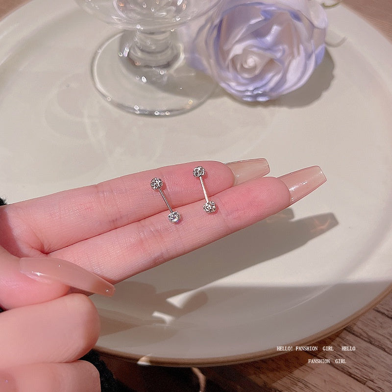 Anting untuk Wanita - Bola Frosted Silver Stainless Steel Anti Pudar | Aksesoris Perhiasan Hypoallergenic - 我的商店