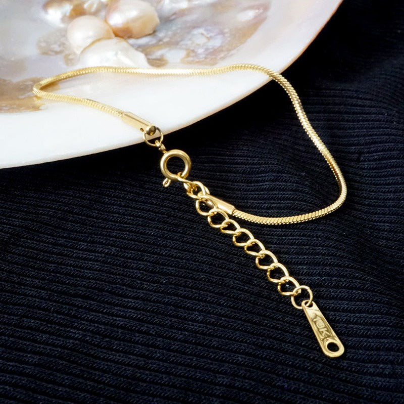 Gelang Rantai Emas untuk Wanita - Stainless Steel Anti Pudar | Aksesoris Perhiasan Elegan - 我的商店