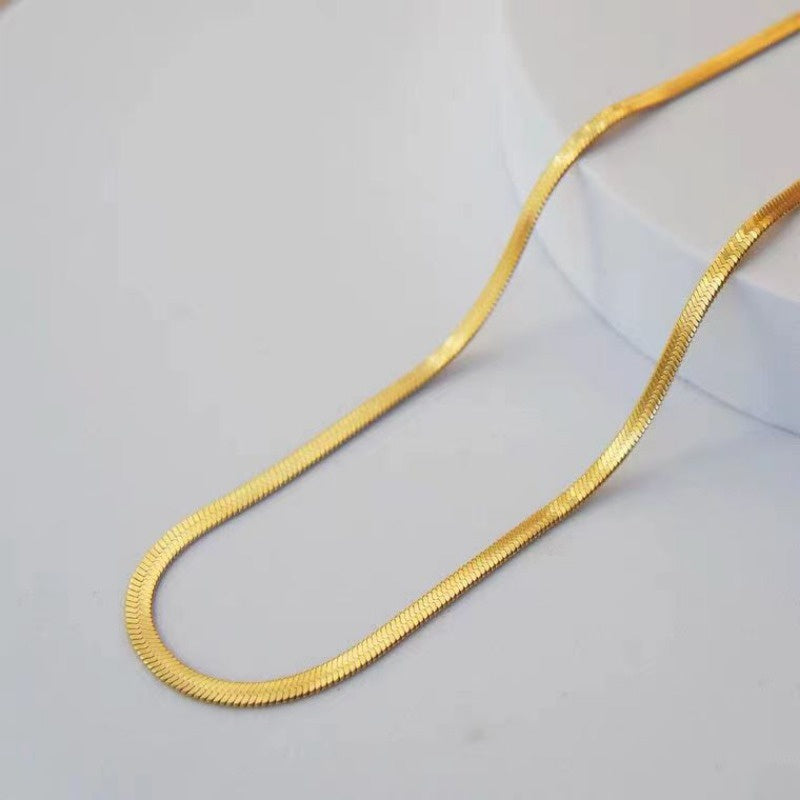 Grosir Kalung Pasangan Ular Stainless Steel Lapis Emas - Tidak Kusam, Cocok untuk Hadiah! - 我的商店