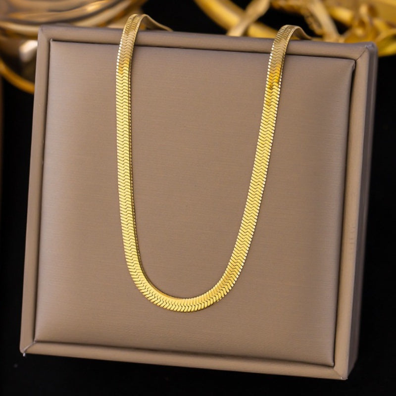 Grosir Kalung Pasangan Ular Stainless Steel Lapis Emas - Tidak Kusam, Cocok untuk Hadiah! - 我的商店