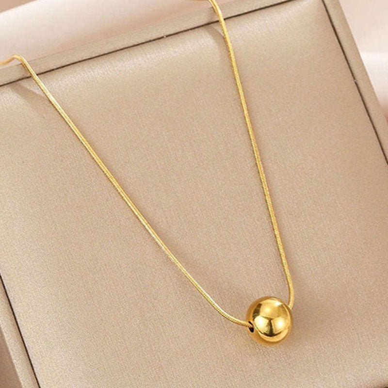 Grosir Kalung Wanita Stainless Steel Liontin Bola Emas - Trendi & Tidak Kusam! - 我的商店