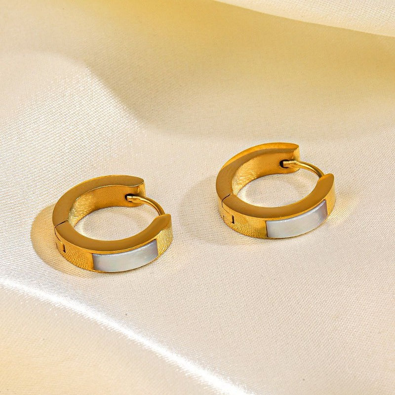 Anting Titanium Steel Beimu - Cubic Zirconia, Cartilage Earring, Huggie Piercing, Elegan & Tahan Lama! - 我的商店
