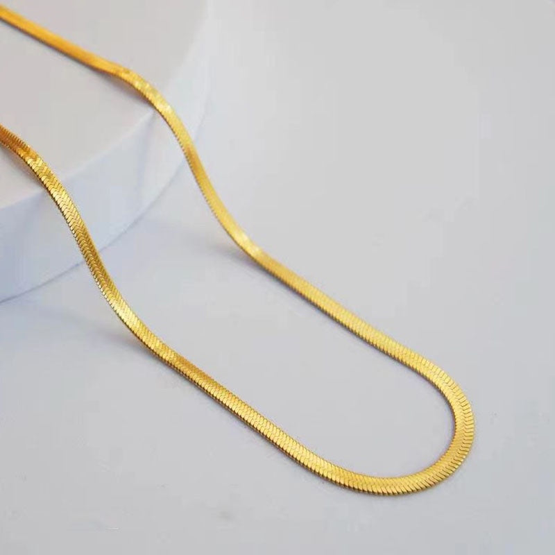 Grosir Kalung Pasangan Ular Stainless Steel Lapis Emas - Tidak Kusam, Cocok untuk Hadiah! - 我的商店