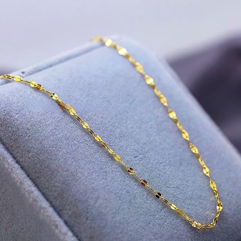 Kalung Rantai Emas Wanita - Stainless Steel Klasik Anti Kusam, Hadiah Elegan - 我的商店