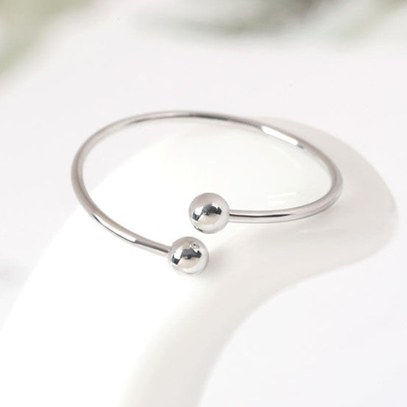 Cincin Bola Emas Stainless untuk Wanita - Anti Pudar & Anti Luntur | Aksesoris Perhiasan Elegan - 我的商店