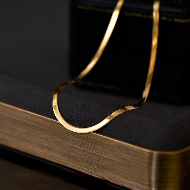 Grosir Kalung Pasangan Ular Stainless Steel Lapis Emas - Tidak Kusam, Cocok untuk Hadiah! - 我的商店