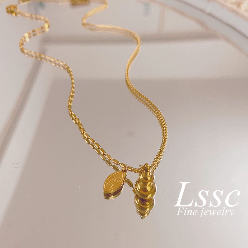 Kwintas Stainless Steel Necklace For Women Lucky Money Gourd Non Tarnish Chain Choker Accessories Jewelry - 我的商店
