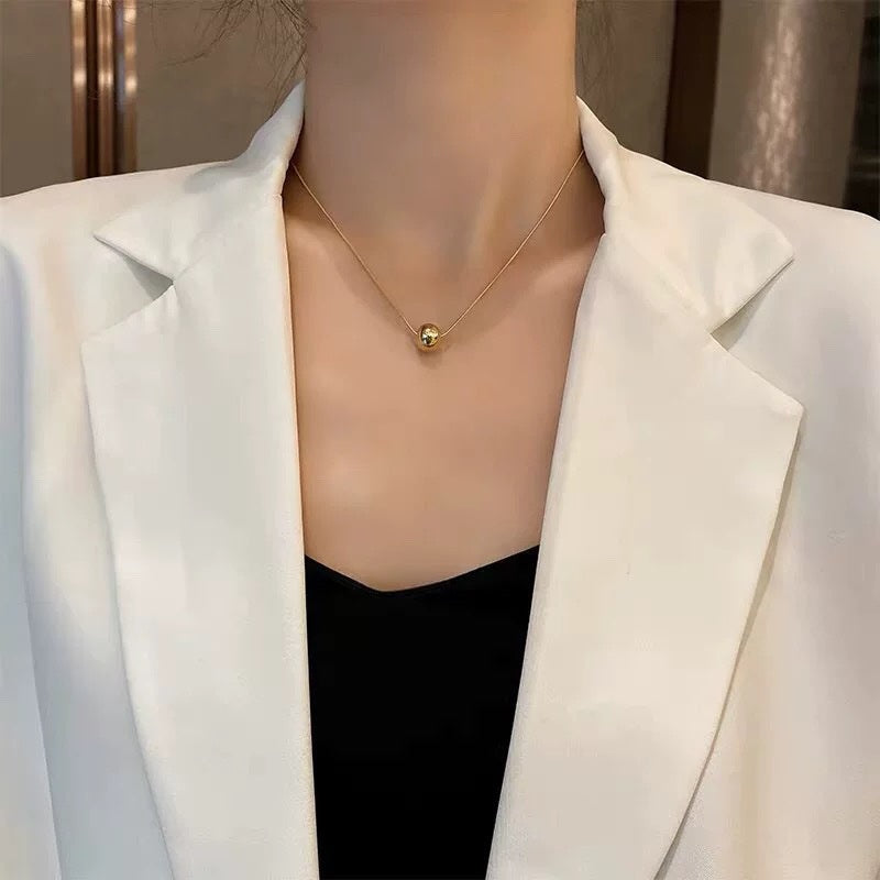 Grosir Kalung Wanita Stainless Steel Liontin Bola Emas - Trendi & Tidak Kusam! - 我的商店