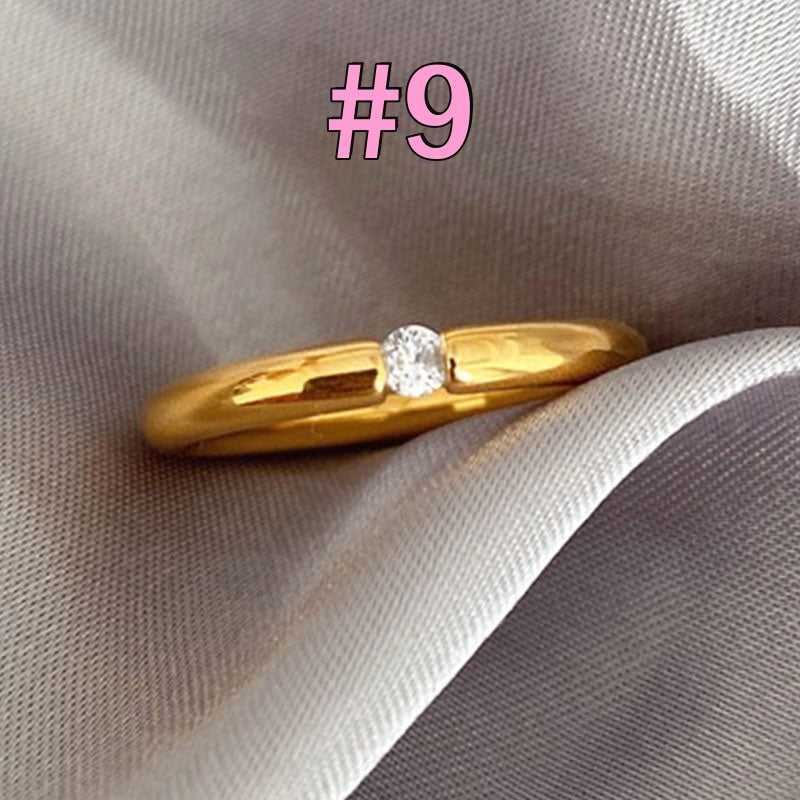 Cincin Mewah untuk Wanita - Singsing Emas Berlian Anti Pudar | Perhiasan Hadiah Elegan - 我的商店