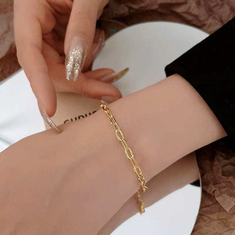 Gelang Wanita Baja Titanium 18K Emas Desain Elegan perhiasandirect