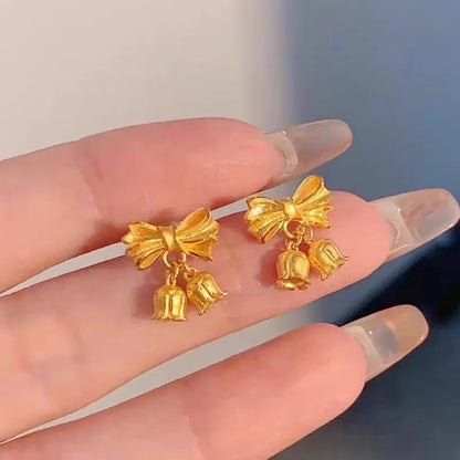 Anting Wanita 2026 Motif Pita & Bunga Lily of the Valley – Elegan, Manis & Desain Kekinian