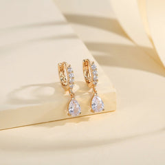 Anting Stud Wanita Gaya Korea – Desain Ganda dengan Zirkon Super Kilap