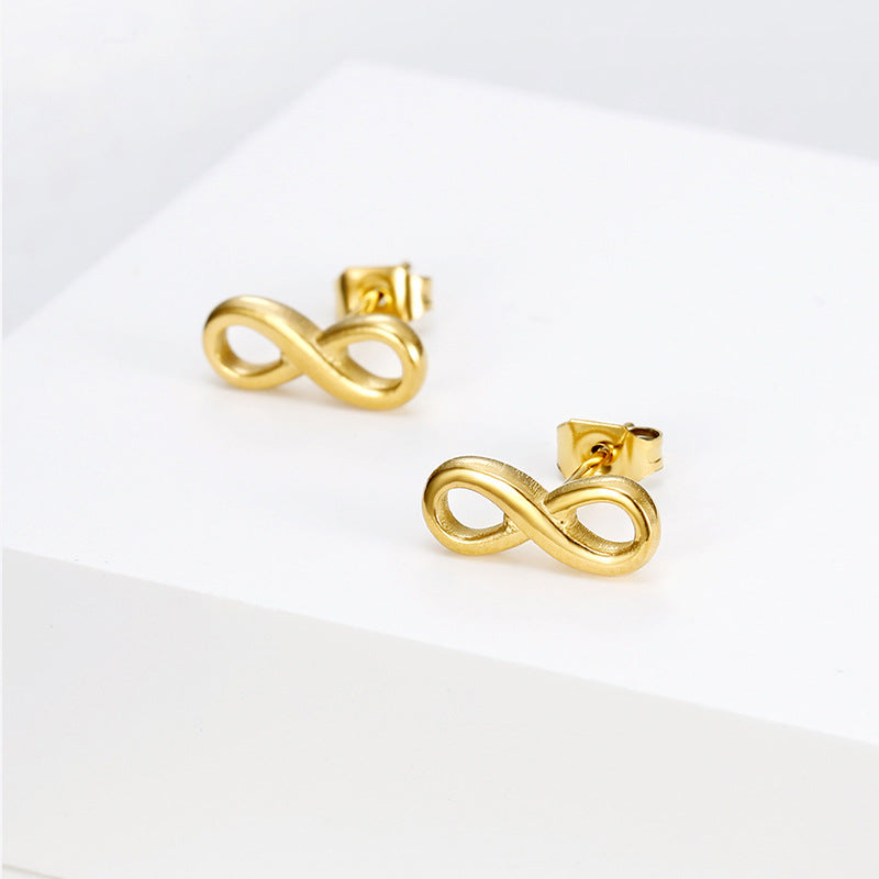 Anting Angka 8 Simbol Infinity dari Titanium Steel – Elegan, Tahan Karat & Bermakna Keberuntungan
