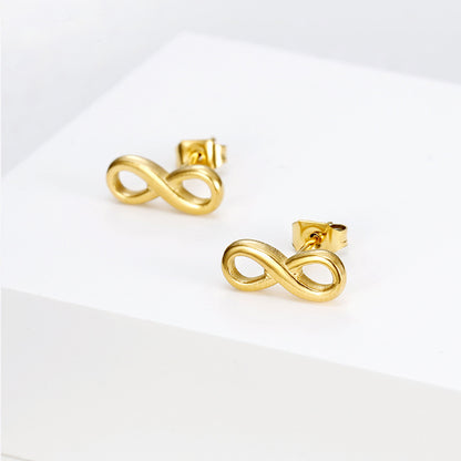 Anting Angka 8 Simbol Infinity dari Titanium Steel – Elegan, Tahan Karat & Bermakna Keberuntungan
