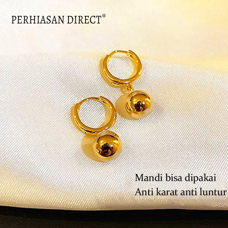 Kuku Cincin Titanium dengan Manik-manik, Baja Tahan Karat 18K dan Anting Wanita Korea Tahan Karat