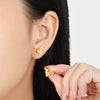 Anting Stud Wanita Kupu-Kupu Matte Baja Titanium