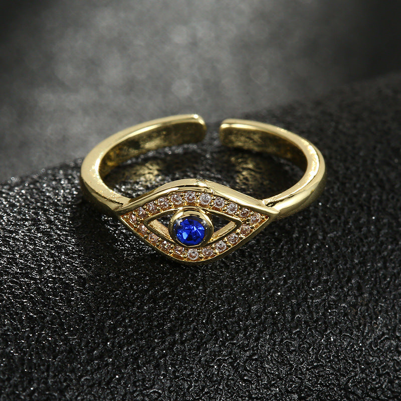 Cincin Wanita Evil Eye – Desain Fashion dengan Batu Biru, Adjustable & Trendi perhiasandirect