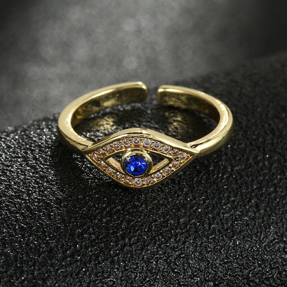 Cincin Wanita Evil Eye – Desain Fashion dengan Batu Biru, Adjustable & Trendi perhiasandirect