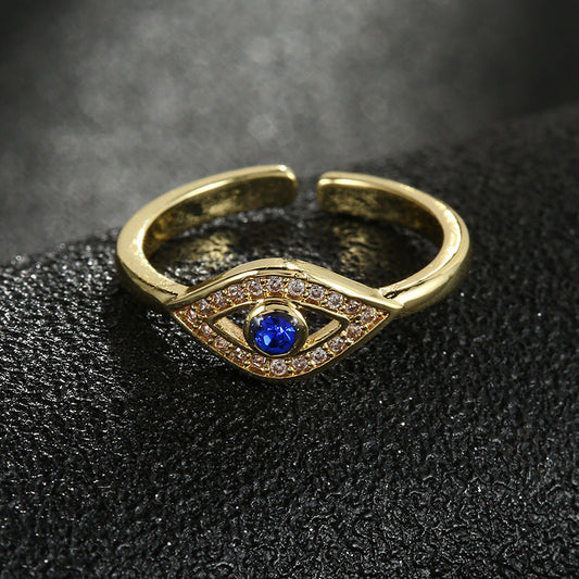 Cincin Wanita Evil Eye – Desain Fashion dengan Batu Biru, Adjustable & Trendi perhiasandirect