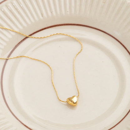 Kalung Hati Kecil Wanita Baja Titanium 18K Emas perhiasandirect