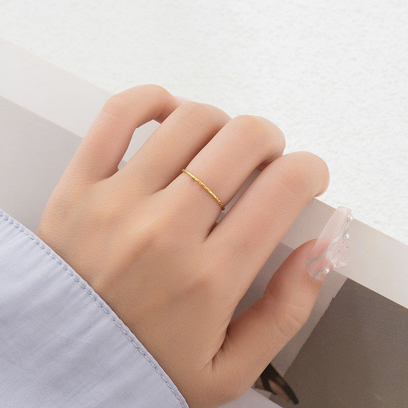 Cincin Gelombang untuk Wanita - Perhiasan Stainless Steel Murah | Aksesoris Pasangan Harian yang Elegan 我的商店