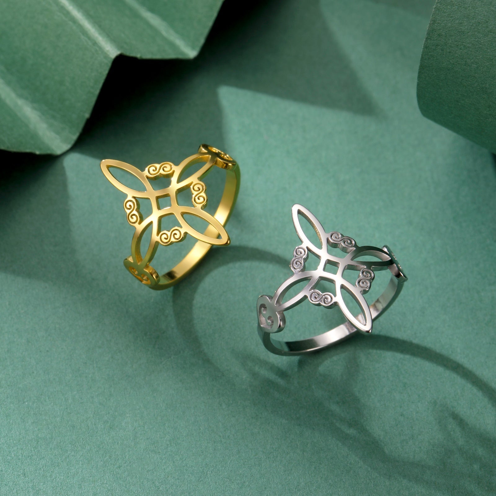 Cincin Titanium Steel Motif Celtic – Desain Fashion Unisex, Trendi & Tahan Lama perhiasandirect