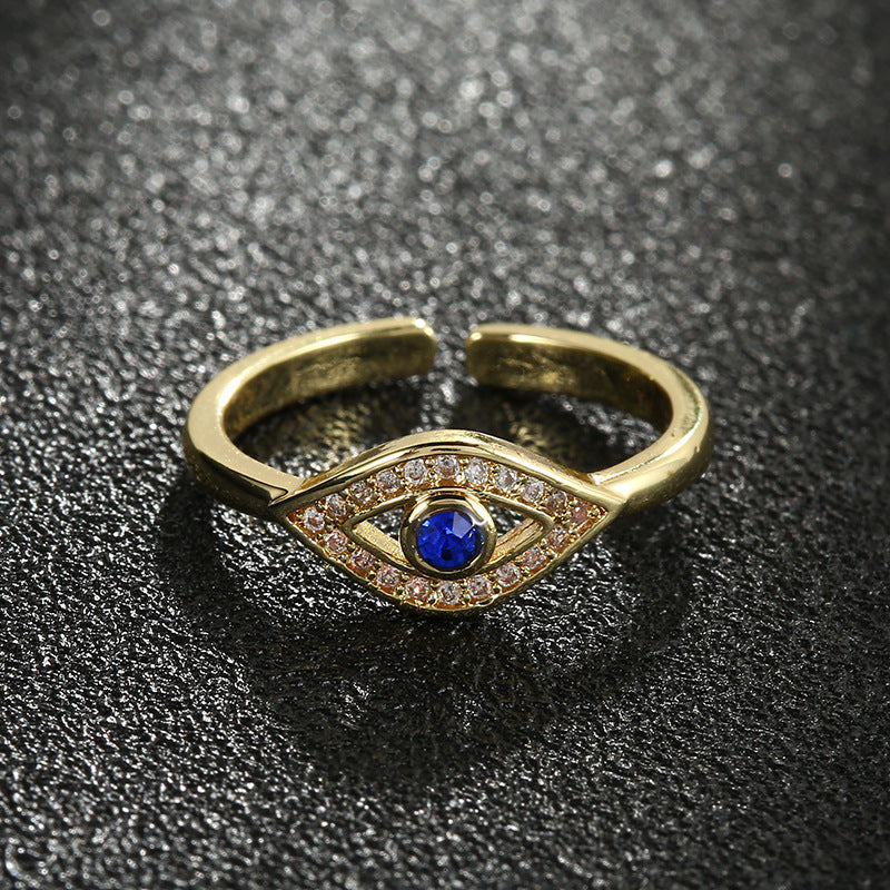 Cincin Wanita Evil Eye – Desain Fashion dengan Batu Biru, Adjustable & Trendi perhiasandirect