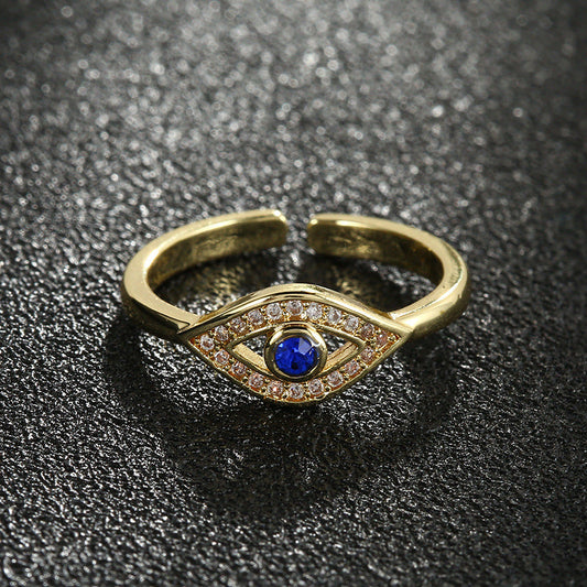 Cincin Wanita Evil Eye – Desain Fashion dengan Batu Biru, Adjustable & Trendi perhiasandirect
