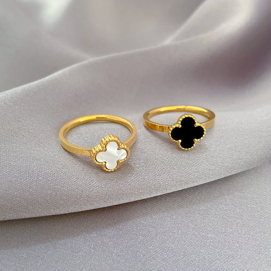 Cincin Wanita Four-Leaf Clover – Desain Elegan Minimalis, Gaya Trendi & Mewah perhiasandirect