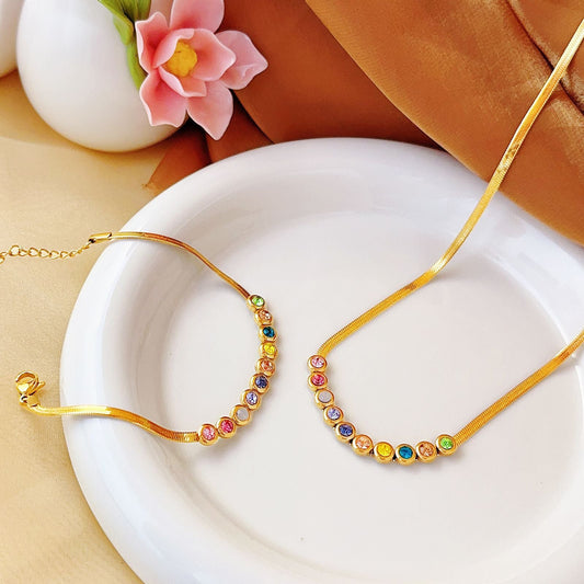 Kalung & Gelang Wanita Baja Titanium Warna Elegan perhiasandirect