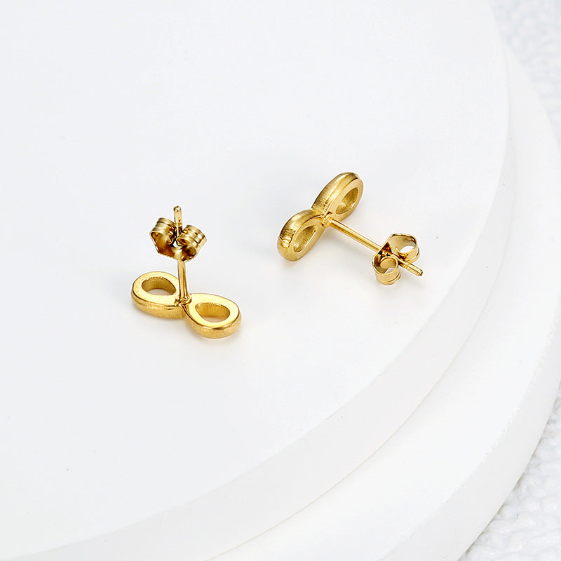 Anting Angka 8 Simbol Infinity dari Titanium Steel – Elegan, Tahan Karat & Bermakna Keberuntungan