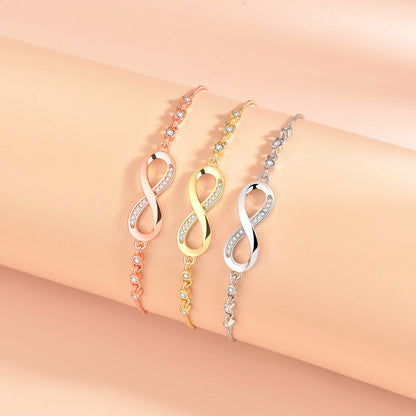 Gelang Wanita Simbol Cinta Tak Terbatas – Desain Unik dengan Zircon Berkilau perhiasandirect