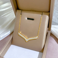 Kalung Titanium Fuji Later V Fashionable Anti Karat Dan Anti Luntur