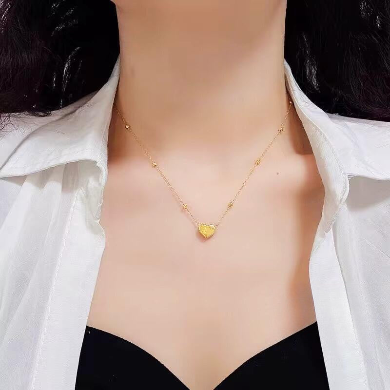 Liontin Titanium A-Z,26 letter necklace rantai leher titanium nama sendiri 26 letters love chain anti karat - 我的商店