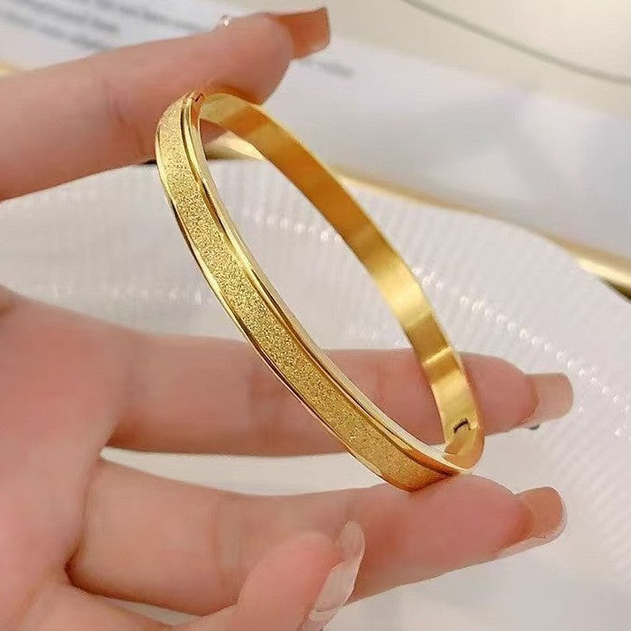 Gelang Simple Wanita - Perhiasan Stainless Steel Elegan Anti Kusam, Aksesoris Harian Trendy, Hadiah Ulang Tahun untuk Pacar, Grosir Harga Terbaik 我的商店