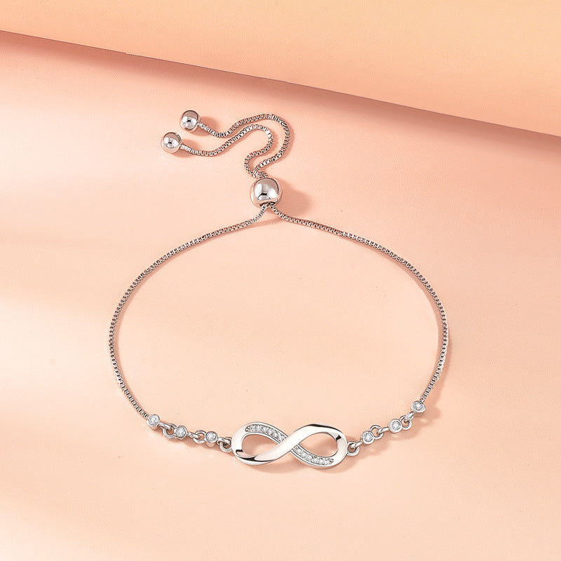 Gelang Wanita Simbol Cinta Tak Terbatas – Desain Unik dengan Zircon Berkilau perhiasandirect