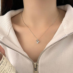 Kalung Cherry Wanita Elegan – Rantai Silver Titanium | Anti Karat & Tahan Lama | Gaya Simpel Aesthetic