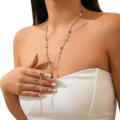 Kalung Panjang Y-Shaped Wanita – Liontin Hati & Rumbai | Cocok untuk Sweater atau Layering Kalung Tulus perhiasandirect
