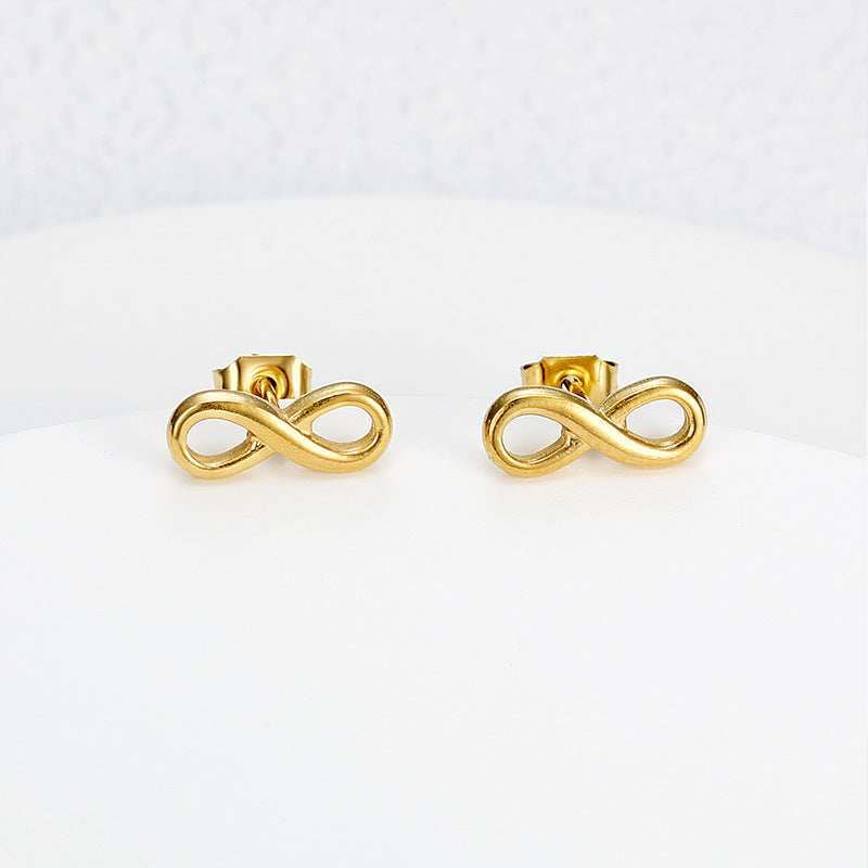 Anting Angka 8 Simbol Infinity dari Titanium Steel – Elegan, Tahan Karat & Bermakna Keberuntungan