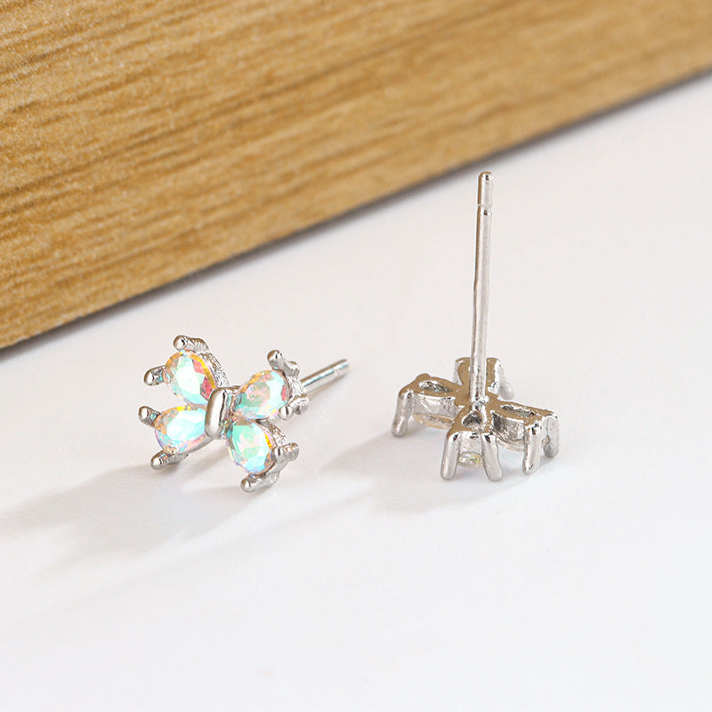 Anting Wanita Titanium Pita Zircon Moonstone – Anting Tusuk / Ear Cuff Aesthetic Elegan Anti Karat Premium
