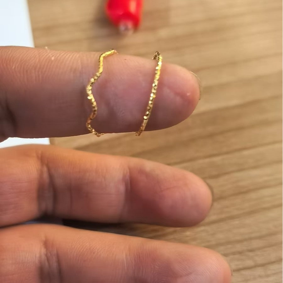 Cincin Gelombang untuk Wanita - Perhiasan Stainless Steel Murah | Aksesoris Pasangan Harian yang Elegan 我的商店